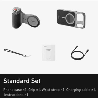 TELESIN for iPhone 17 Pro Max/ iPhone 17 Pro Phone Camera Grip Kit , with Remote Shutter Handheld Mount with Wireless Charging