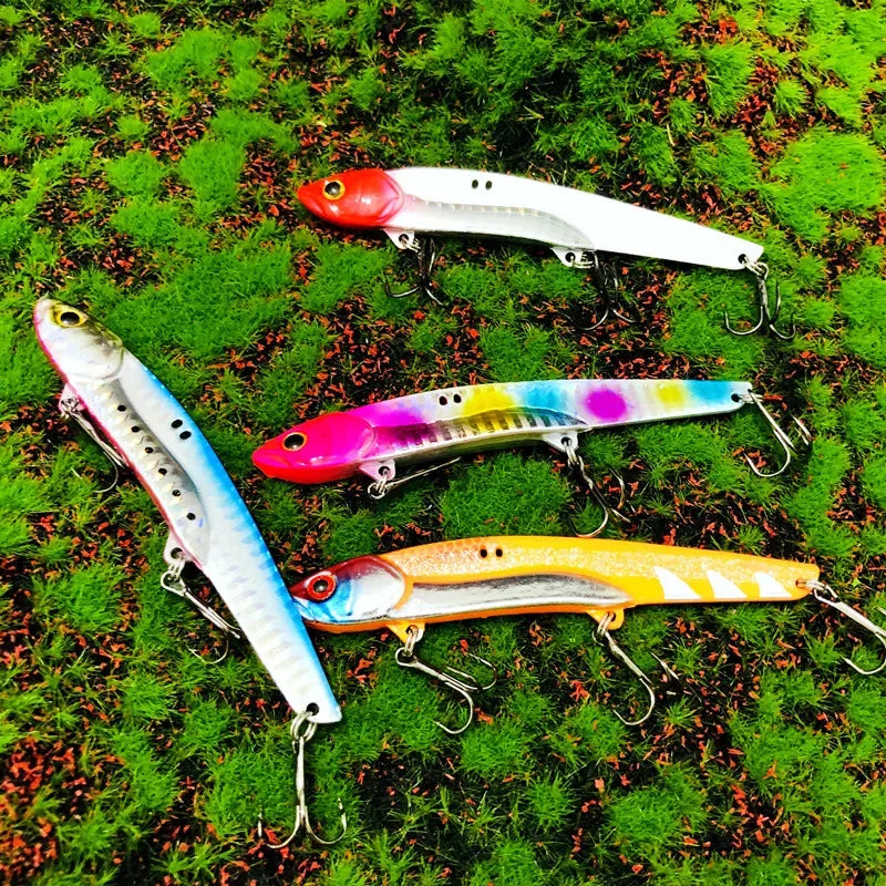 35G 10.5cm Metal VIB Lure Fishing Spoon Freshwater Jig Bait Tackle