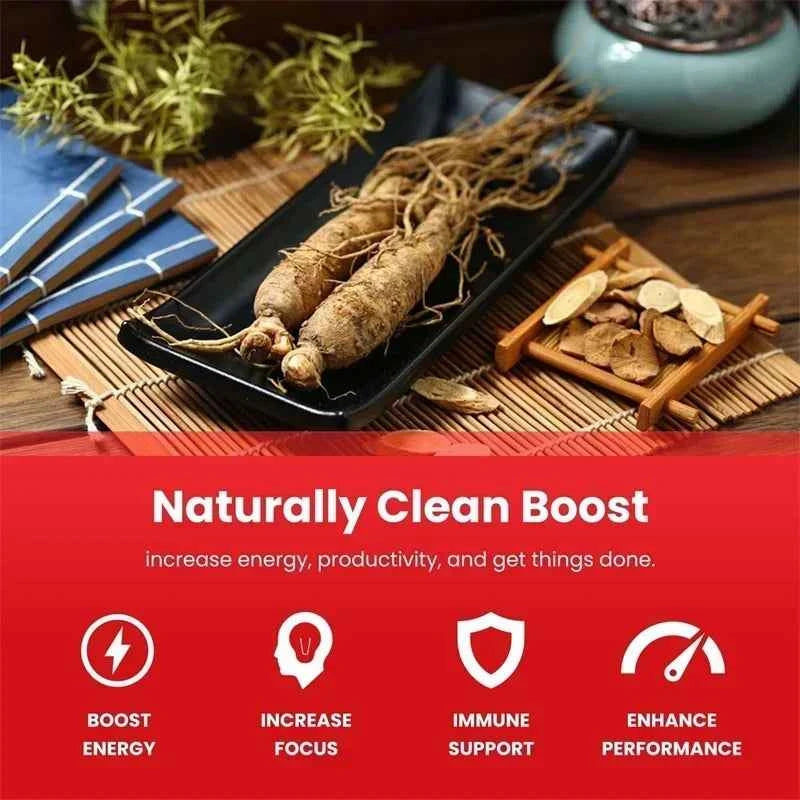 Korean Red Ginseng Supplement 120 Capsules for Energy and Stress Relief