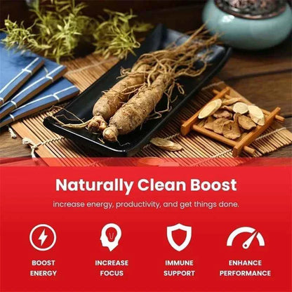 Korean Red Ginseng Supplement 120 Capsules for Energy and Stress Relief
