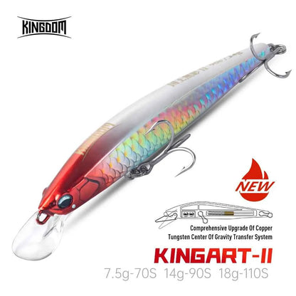 Kingdom Kingart II Minnow Sinking Long Throw Lure 70mm 90mm 110mm Bass