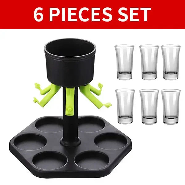 Creative plastic tray dispenser with bracket, with six cups, wine, whiskey, beer, birthday party, Christmas, bar tools
