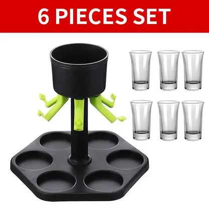 Creative plastic tray dispenser with bracket, with six cups, wine, whiskey, beer, birthday party, Christmas, bar tools
