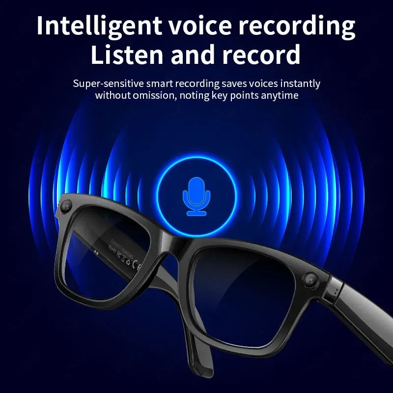New AI 5MP Camera Smart Glasses 290mAh Waterproof Voice Call Music Bluetooth Smart Sunglasses Video Record Translation Glasees