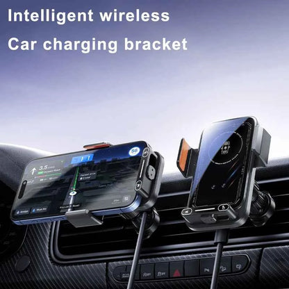 Black 15W Wireless Car Charger With IR Sensor One Touch Rotation Vent Mount