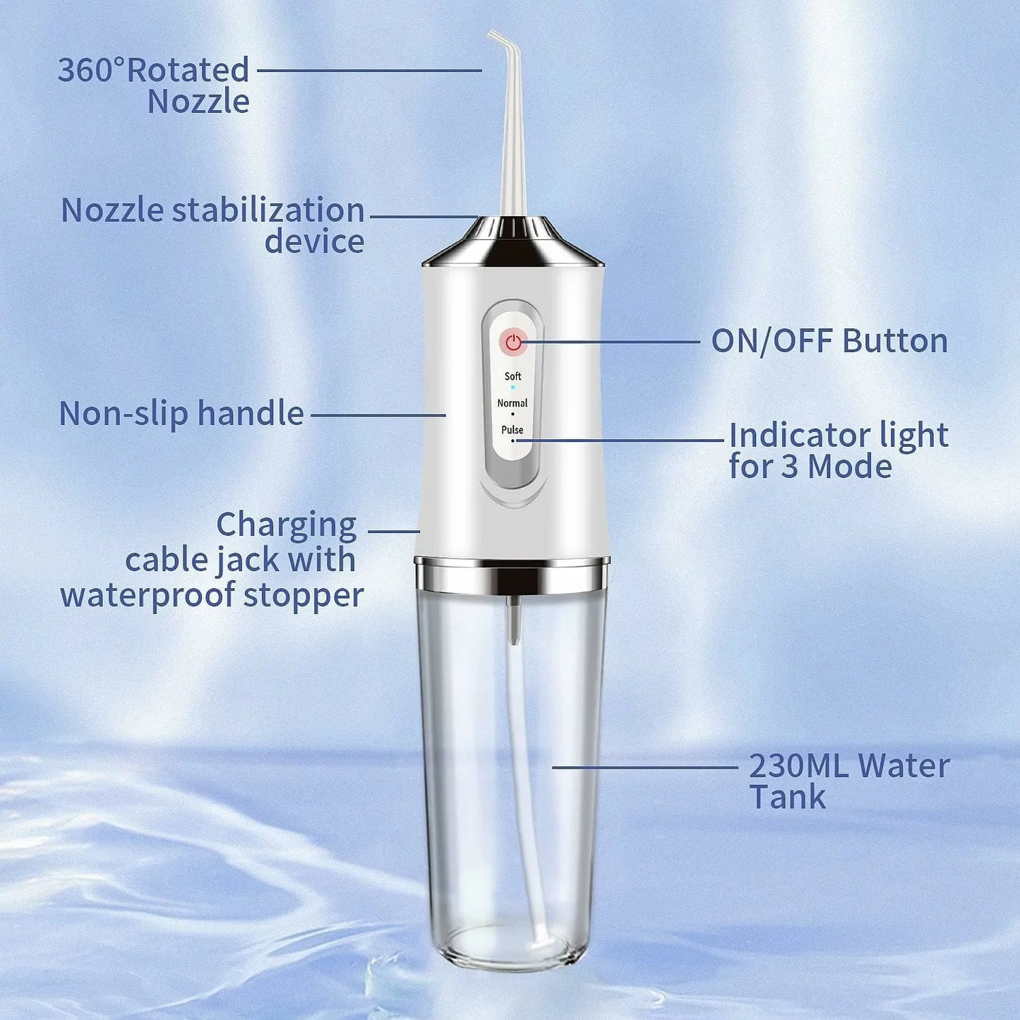 Dental Irrigator Water Flosser Bpa-Free Nozzles Replacement Orthodontic Gurunanda Kids Power Tooth Oral Irrigador Teeth Flossing