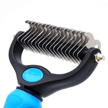 Pet Knot Remover Comb for Dogs & Cats - Dematting Tool with Stainless Steel Blades - Detangling Brush for Matted Hair - Professi