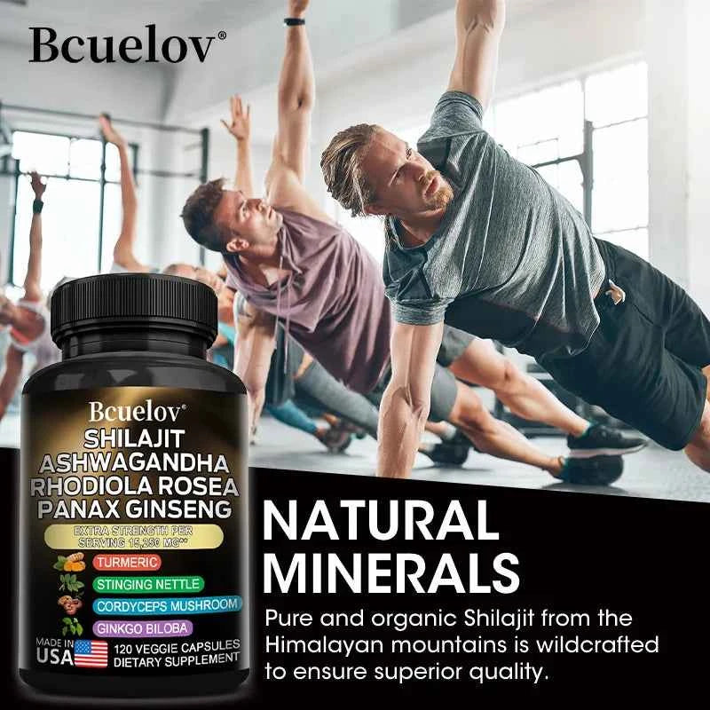 8 In 1 Shilajit Himalaya Capsules With Ashwagandha Rhodiola Panax Ginseng Brain