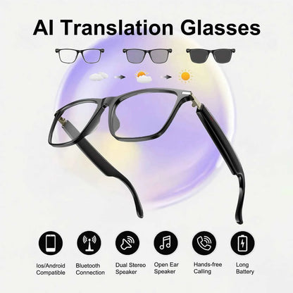 AI Translation Glasses With Photochromic Lenses Live Translation 160 Languages