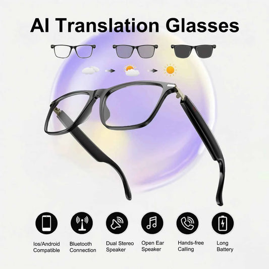 AI Translation Glasses With Photochromic Lenses Live Translation 160 Languages