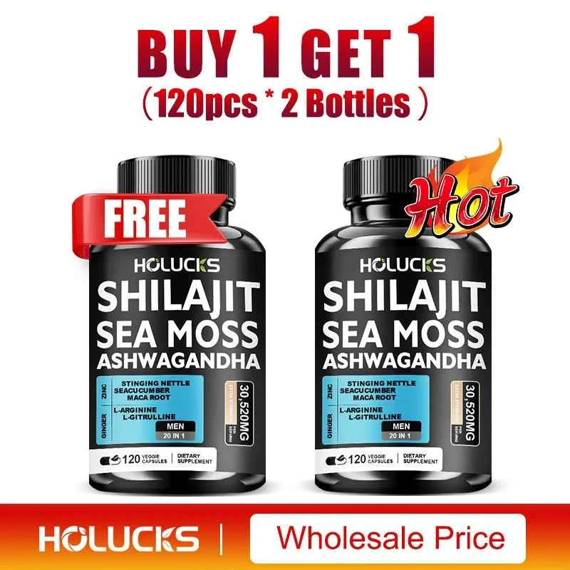 Sea Moss Shilajit Ashwagandha Capsules For Energy Immune Support Daily Wellness