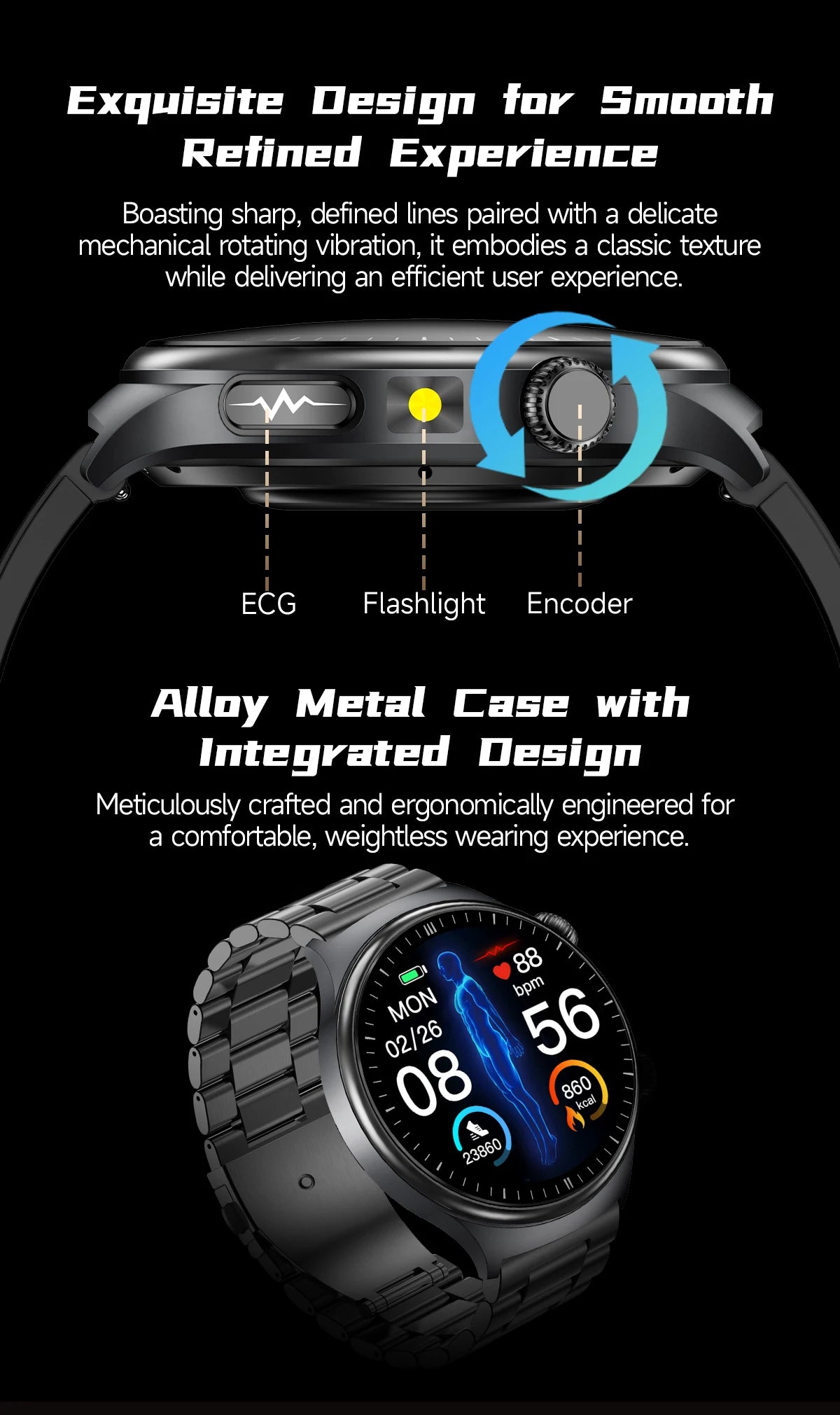 2026 New upgrade Health Check Smart Watch ECG Blood Lipid Uric Acid Body Fat BP Sport Waterproof HD Call Smart Watch Man Women