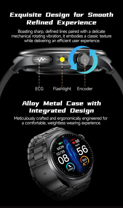 2026 New upgrade Health Check Smart Watch ECG Blood Lipid Uric Acid Body Fat BP Sport Waterproof HD Call Smart Watch Man Women