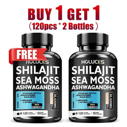 Shilajit And Sea Moss Supplement Buy 1 Get 1 Free Boosts Testosterone Energy
