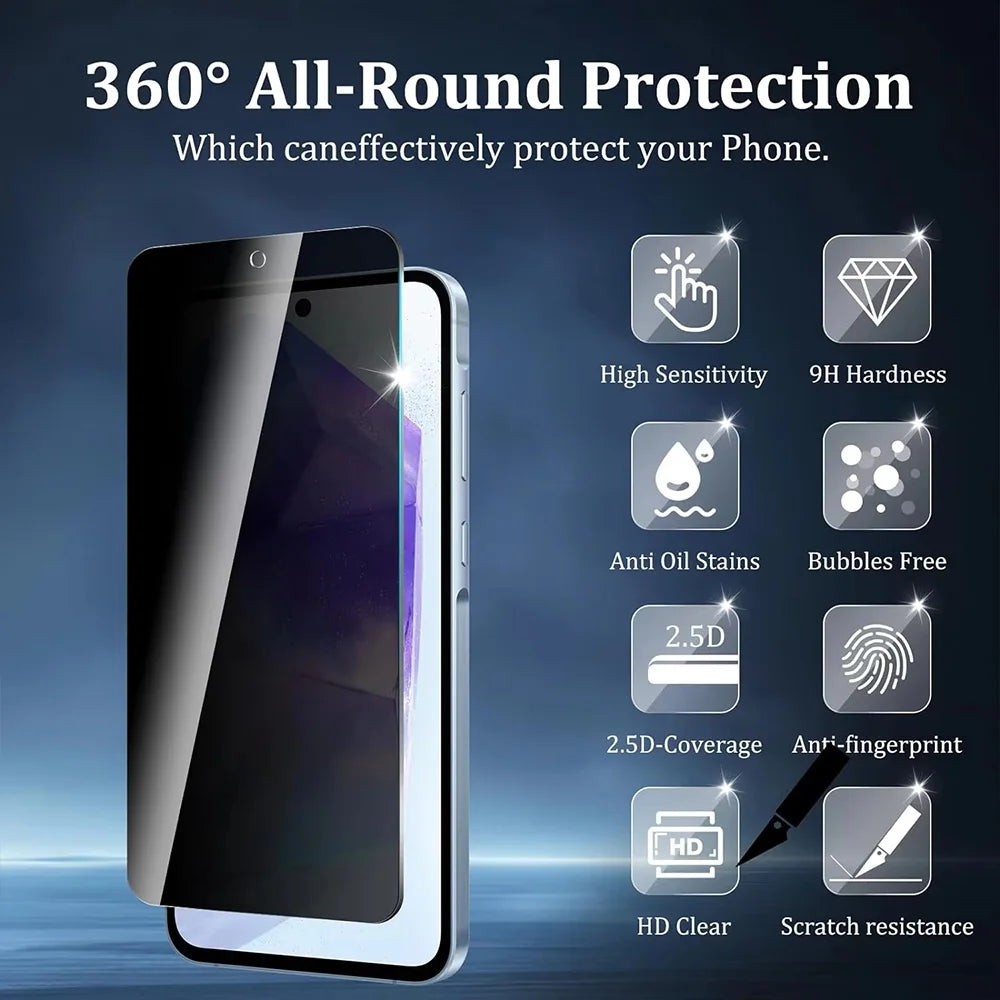 1-4PCS Privacy Screen Protector For Samsung S24 S25 Ultra S23 Plus S22 S21 S20 FE S10e Note 20 10 Lite Anti-Spy Tempered Glass