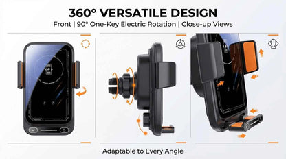 15W Wireless And Wired Car Charger Holder Qi Certified With Auto Sensing Release