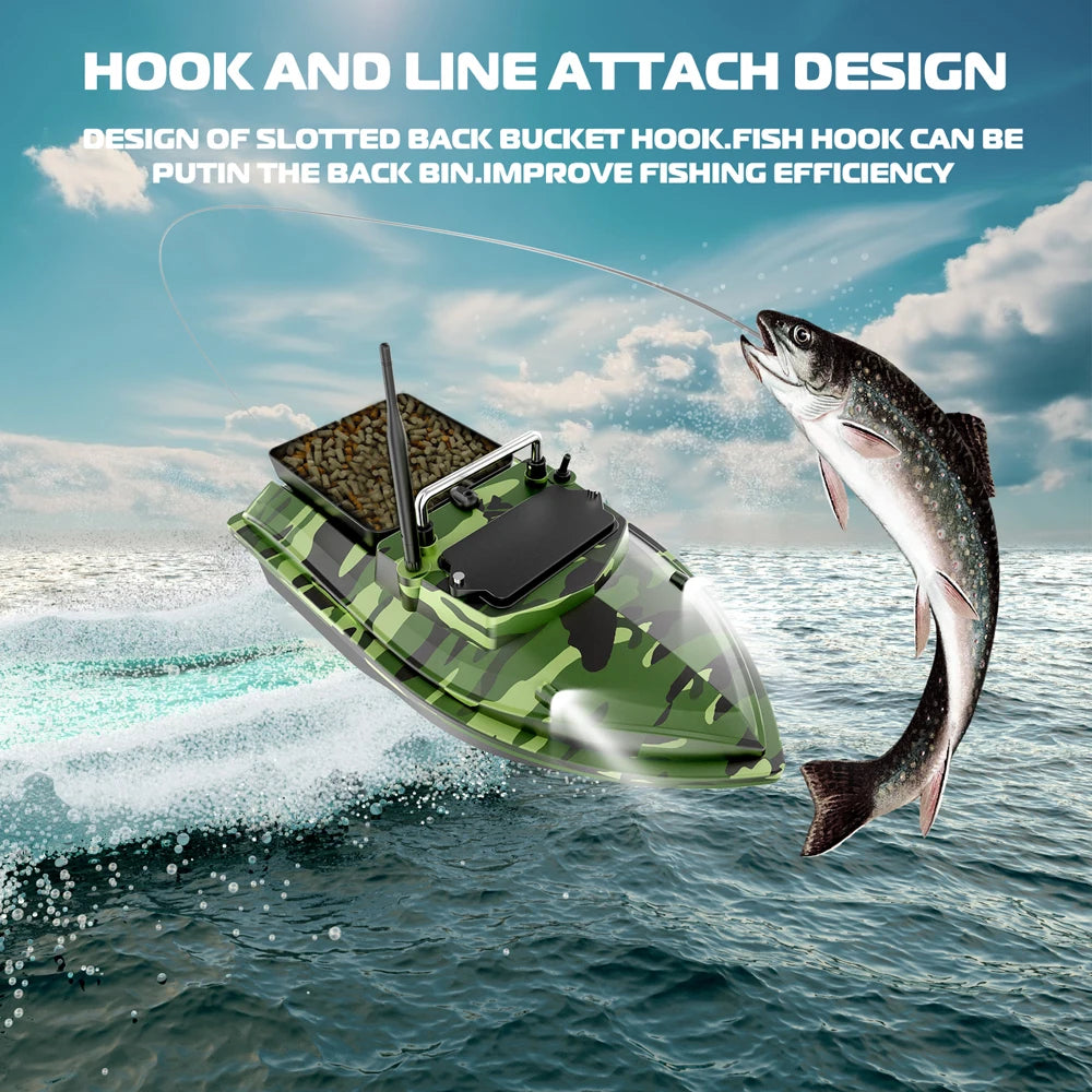 V050 Green Fishing Bait Boat 500m Remote Control Dual Motor Fish Finder
