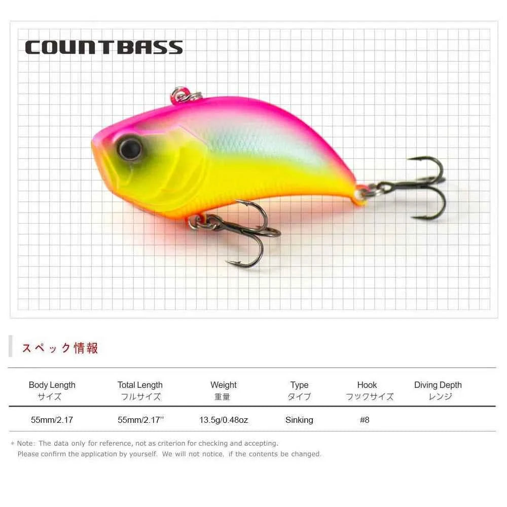 CountBass 55mm 13.5g Lipless Crankbait Vibration Rattling Hard Body Fishing Lure