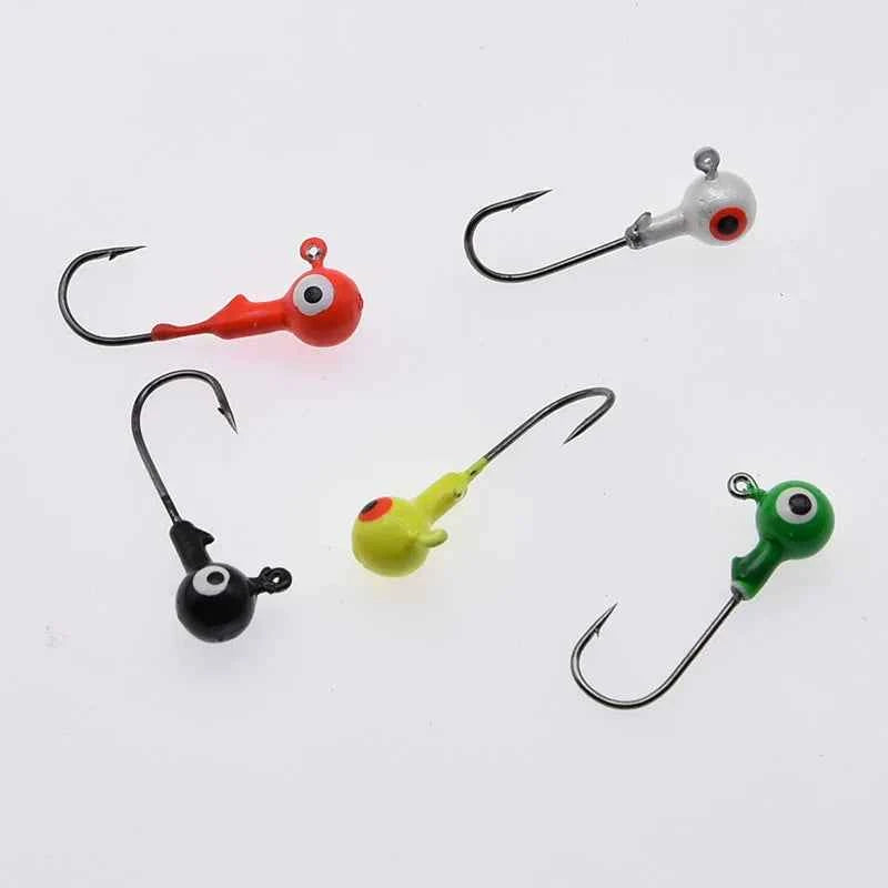 Colorful Jig Head Hooks For Soft Worm Lures 1g 1.8g 3.5g 5g 7g 5pcs Bag