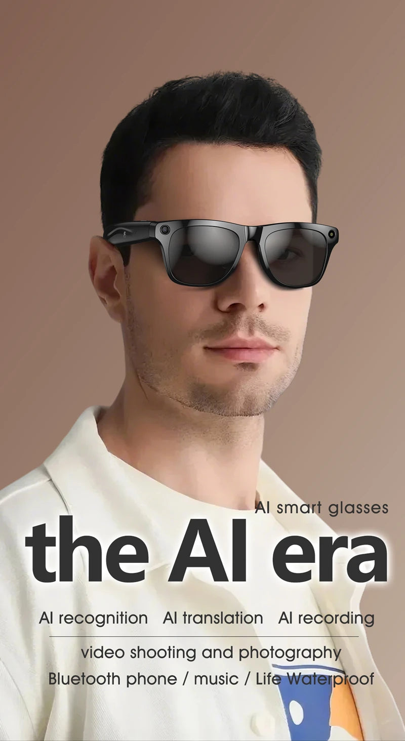 For Xiaomi 4K AI Smart Glasses Chat GPT HD Camera Bluetooth Call Voice Assistant Music Player Translate Photochromic Glasses