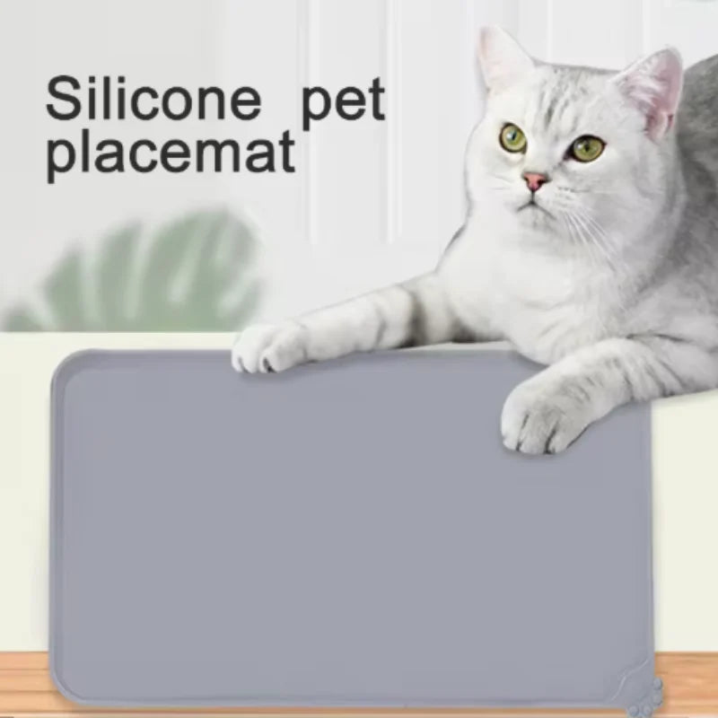 Silicone Pet Meal Mat Waterproof Anti-Slip Cat Food Mat Puppy Feeding Bowl Mat No Cleaning Required Pet Accessories