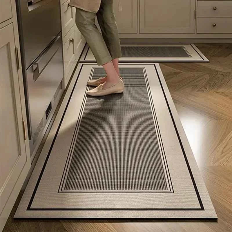Pvc Kitchen Carpet Non-slip Oil-proof Rug Waterproof Leather Floor Mat Modern Long Strip Carpets Alfombra De Cocina 주방 미끄럼 방지 카펫