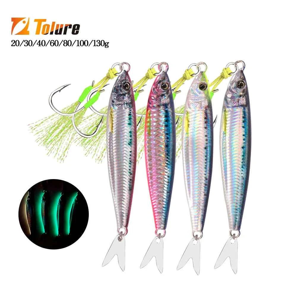 Tolu 2024 3D Printed Fast Sinking Metal Jig Lure Saltwater Shore Casting 20g 80g