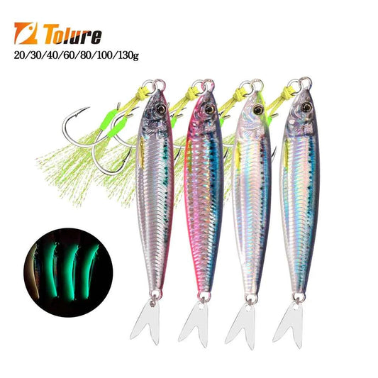 Tolu 2024 3D Printed Fast Sinking Metal Jig Lure Saltwater Shore Casting 20g 80g