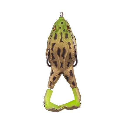 FLYSAND Frog Lure Soft Tube Bait With Hooks Topwater 3D Eyes Carp Fishing