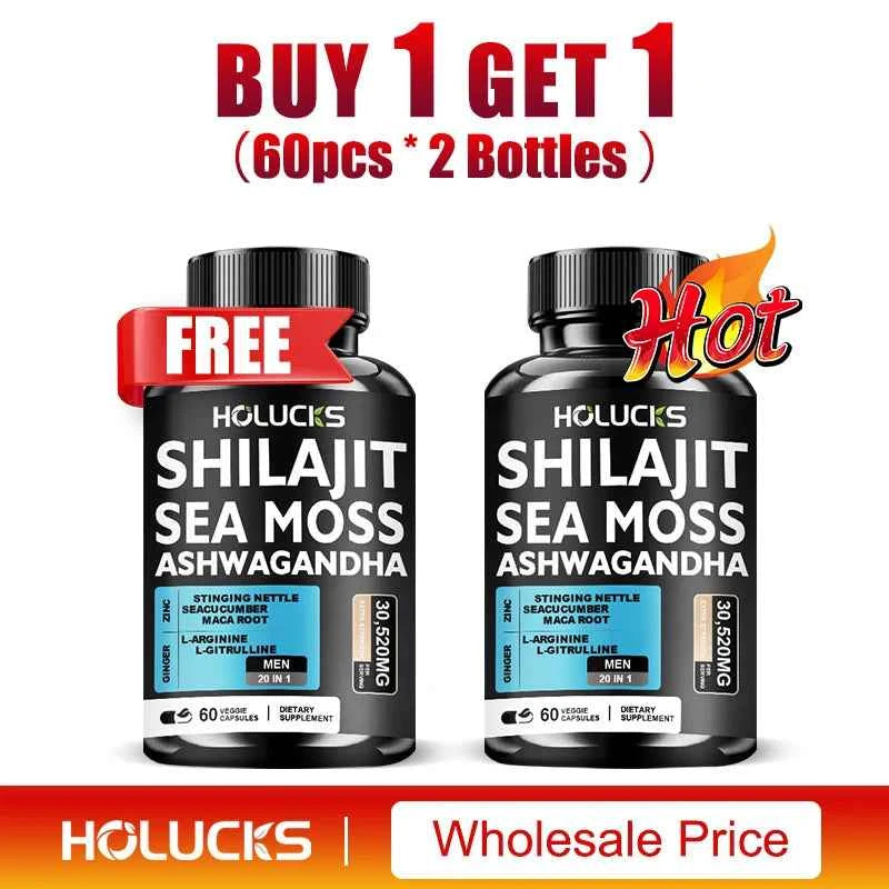 Sea Moss Shilajit Ashwagandha Capsules For Energy Immune Support Daily Wellness