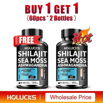 Sea Moss Shilajit Ashwagandha Capsules For Energy Immune Support Daily Wellness
