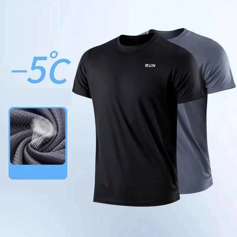 Men's Quick Dry Short Sleeve Gym Tee Moisture Wicking Round Neck Lightweight