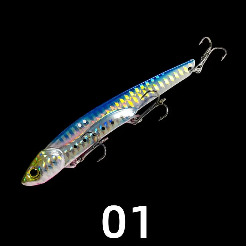 35G 10.5cm Metal VIB Lure Fishing Spoon Freshwater Jig Bait Tackle