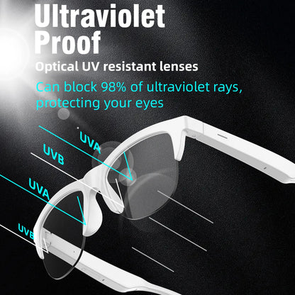 2026 New Hot Sale AI Assistant Smart Glasses 360° HD Sound Smart Touch Control Phone Answer Call Anti-UV Lenses IP4 Riding Gifts
