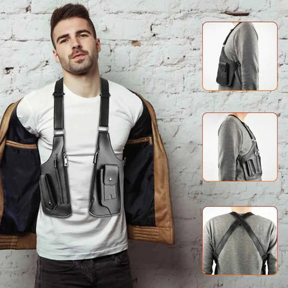 Men's Shoulder Underarm Bag, Anti theft Hidden Adjustable Strap Leather Cover