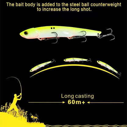 35G 10.5cm Metal VIB Lure Fishing Spoon Freshwater Jig Bait Tackle