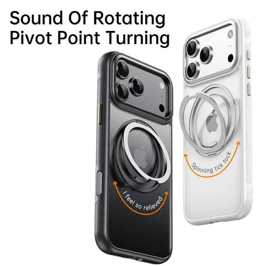 Transparent Magnetic Case for iPhone 17 Air 16 Plus 15 14 13 17 Pro Max 16e 360° Rotating Ring Holder Kickstand Cover LMD003