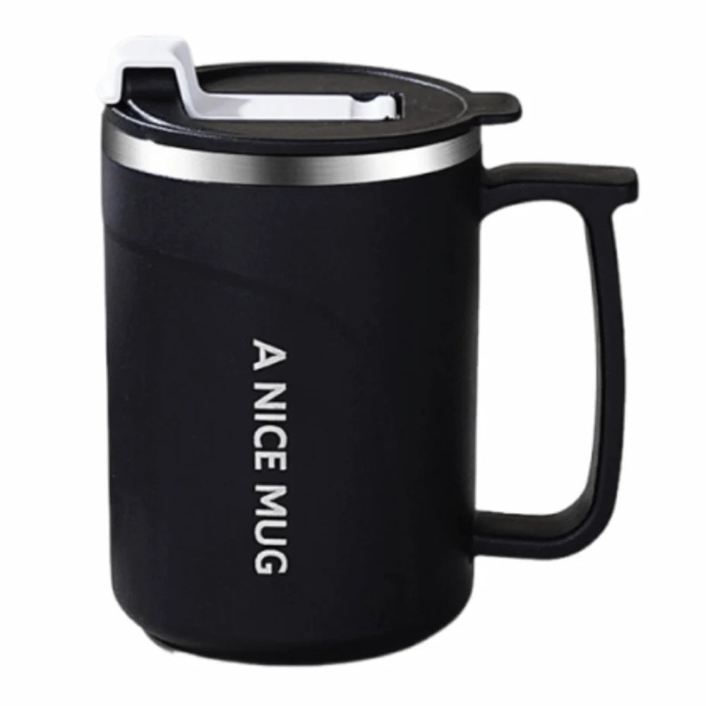 500ml Insulated Coffee Cup Stainless Steel Double-layer Vacuum Water Bottle with Tea Strainer Simple Thermos Cup Outdoor Sports