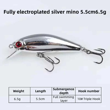 Mini Laser Hard Minnow Sinking Bait Wobbler Jerkbait Crank Lures 5.5cm For Bass