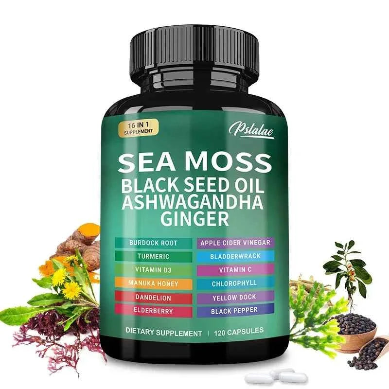 Pslalae Sea Moss Supplement Thyroid Support Immunity Detox Anti Aging Beauty