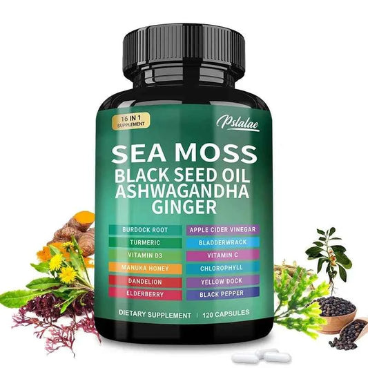 Pslalae Sea Moss Supplement Thyroid Support Immunity Detox Anti Aging Beauty