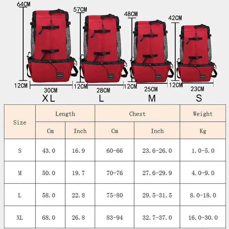 Breathable Adjustable Washable Pet Backpack Carrier For Medium Dogs Polyester