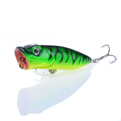 Topwater Popper Lures 6.5cm 12g Hard Bait Wobblers With 6 Hooks
