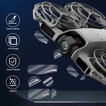 For DJI Neo 2 Lens & Senso & Side Screens Protector 9H Tempered Glass High-definition Camera Films for DJI Neo 2 Hydrogel Film