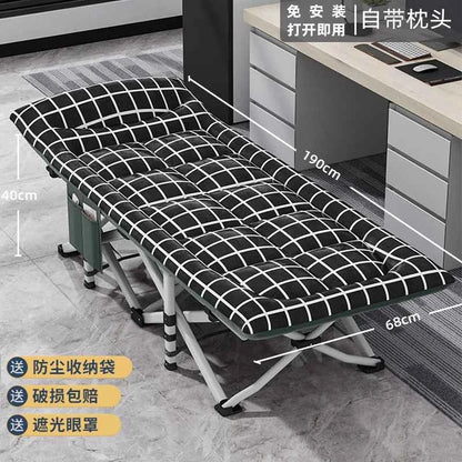 Camping Cot Comfortable with Pad  Portable Folding Bed for Sleeping Single Supports Travel Office Garden Beds  складная кровать