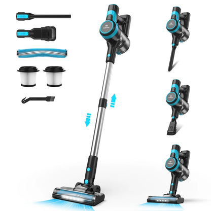 V600 Cordless Vacuum Cleaner, 28Kpa Brushless Stick Vacuum, Rechargeable Battery, 3 Modes