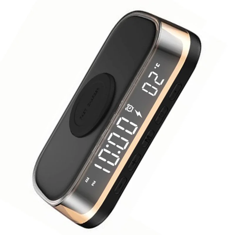 15W Wireless Charger Desktop Clock Alarm Thermometer Night Light AB01