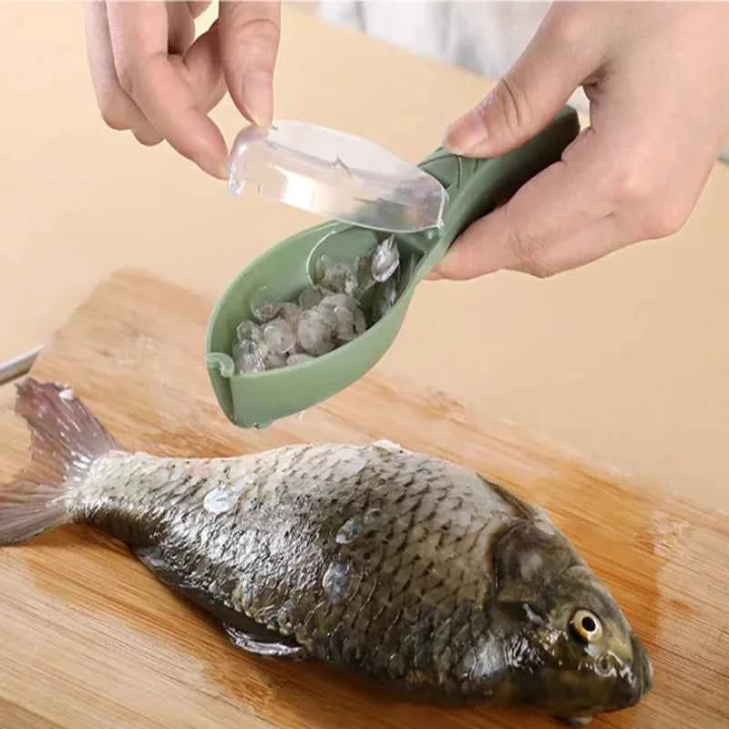 38G ABS Fish Scale Scraper Planer With Cover Kitchen Tools