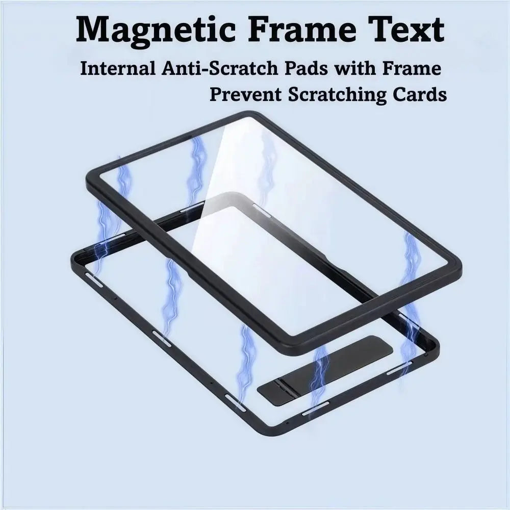 2-in-1 PSA/CGC Graded Card Protective Box Transparent UV Protection Metal Magnetic Case Durable with Stand Card Protective Case