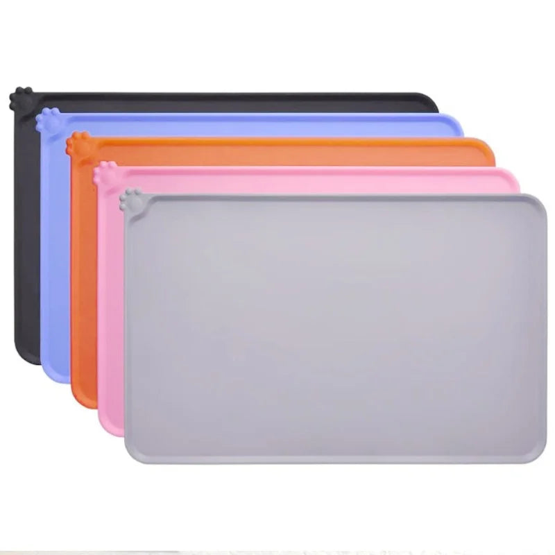 Silicone Pet Meal Mat Waterproof Anti-Slip Cat Food Mat Puppy Feeding Bowl Mat No Cleaning Required Pet Accessories